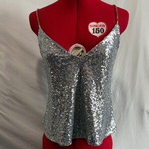 Revamped Silver Sequin Camisole